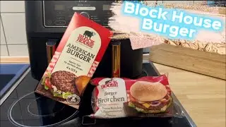 Airfryer Block House Burger aus der  Hei&szlig;luftfritteuse mit Ninja Dual Airfry Cheeseburger Rezepte