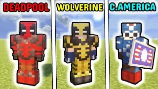 3 MARVEL Armor Costumes in Minecraft TUTORIAL