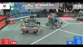 VEX Worlds 2016 - VRC HS Science - QF 3-2 (1575A 2131E 169Y) 250 vs 220 (986B 8568A 929W)