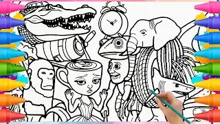 Popular Brainrot Animal Memes Coloring Book / How to Color the Latest Brainrot Art