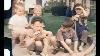 1939 neighborhood Daycare Amarillo Texas AI Color & original Kodachrome Color 8mm film Home Movies