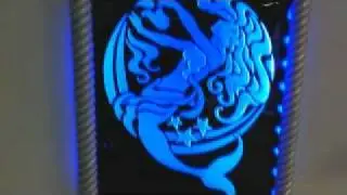 Carved glass with mermaid