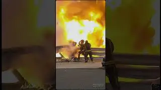 F1 Top CRASH | Romain Grosjean's FIRE🚗🔥⛽🚨 #shorts