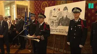 Xavier Jugelé décoré de la médaille d'honneur de la police de New York