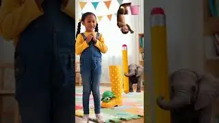 Animals are playing with kids#animals #monkey #elephant #cartoon