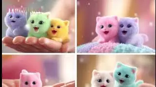 Tiny Rainbow Kittens in My Hand #FluffyCats #CuteKittens #RainbowCats