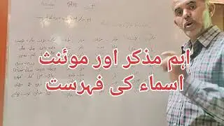 Basic Muzakkar Monas in Urdu//Masculine Feminine In Urdu 