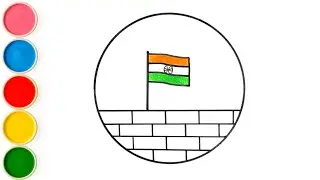 Republic Day Drawing | 26 January drawing easy | Very easy republic day drawing for kids | flag art 