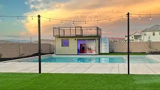 Shipping Container Pool House Backyard