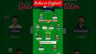 India vs England first odi match dream11 prediction of the Grand league #predictions