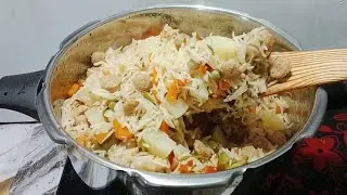 5 నిమిషాల్లో కుక్కర్లో మిల్ మేకర్ పలావ్ 😋 lunch box Soya pulao quick and easy recipe 