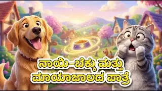 ಬಿಂಗೋ ಮತ್ತು ವಿಸ್ಕರ್ಸ್: ಹಂಚಿಕೆಯ ಅದ್ಭುತ ಪಾಠ | Funny Dog Cat Story | Kannada Kids Moral Story