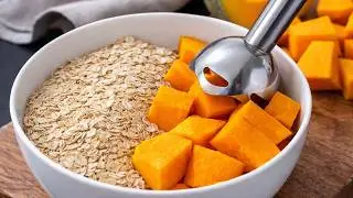 🎃🔥 Просто кусочек тыквы и чашка овсянки! Лучший рецепт тыквы за 15 минут!