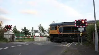 Choppington Level Crossing with GBRF Class 66 'Swannage Railway'