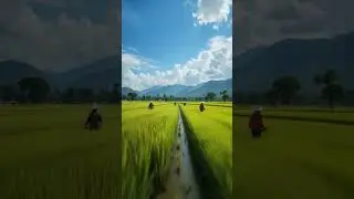 Peaceful Rice Fields on a Sunny Day. #ricefield #relaxing #beautiful #viralshorts #suasanapedesaan