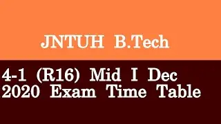 JNTUH B Tech 4 1 R16 Mid I Dec 2020 Exam Time Table