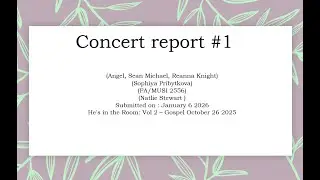 Gospel choir: concert report 1# video essay