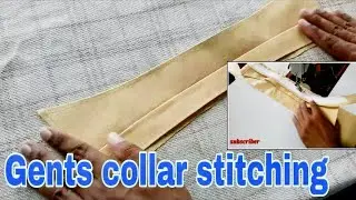 Gents collar stitching | Men's shirt collar stitching tutorial | Gents Collar stitching easy way