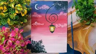 Acrylic colour scenery painting || Beautiful Flag scenery painting 🖼 ✨️ 