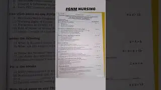 3RD YEAR GNM NURSING QUESTION PAPER OF 2021