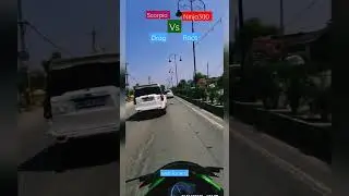 🖕First time Scorpio vs Ninja300 Race in market #🔥watch end #viral video