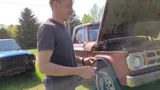 1966 dodge d200 first start after winter.
