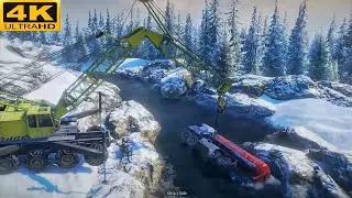 Oil Tank Crash Crane Helping In SnowRunner | 4K Realistic Graphic Gameplay