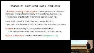 8 Reasons Why Mechanism Design for Blockchains Is Hard (and Fascinating) (Tim Roughgarden @ CCE '22)