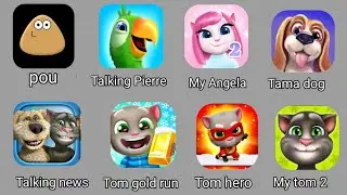 Tom hero,Talking Angela,Talking pierre, Pou,Talking tom,Tom gold run,Talking news#petsgameplay#games