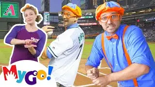 Blippi Hits Home Runs in Baseball! ⚾🧢 | Blippi MyGo! | Kids ASL Videos | Sign Language for Kids