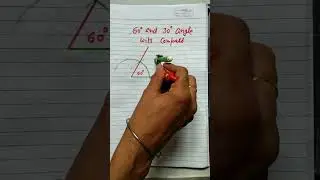 Make 60 and 30 degree angle  with compass #youtubeshorts #genius