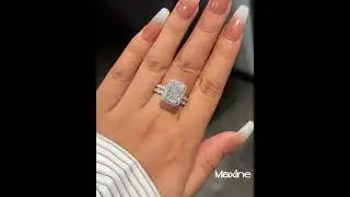 Luxury Halo Radiant Cut Wedding Ring Set #weddingring #radiantcut #maxinejewelry