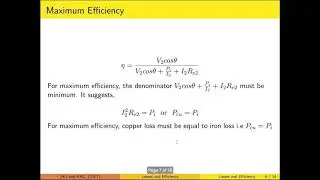 Transformer Losses and Efficiency [Lecture 33 for UEE001]