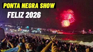 Ponta Negra, além da tradicional queima de fogos no momento da virada do ano, um show com drones