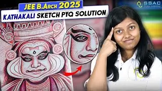 JEE B.Arch Previous Year Drawing Question Solution | Year 2025 | Kathakali&nbsp;Sketch