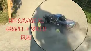 Hpi savage xl modified + lrp 32 gravel drifts and flat out speed run - 3 speed!!