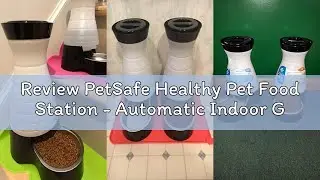 Review PetSafe Healthy Pet Food Station - Automatic Indoor Gravity Cat & Dog Feeder - Space-Saving S