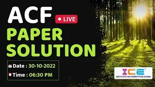 ACF Paper Solution 2022 || ACF પેપર સોલ્યુશન || ACF 2022 GPSC || LIVE @6:30 PM 30/10/2022 #iceonline