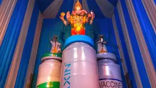 Lal darwaza ganesh idol 2021: Vaccination ganesha by Future foundation society
