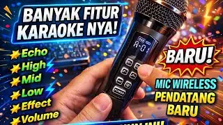 Mic Karaoke Wireless Baru 2026 Murah🔥Banyak Fitur Bisa Efek Echo,High,Middle,Low,Efek Suara,Volume