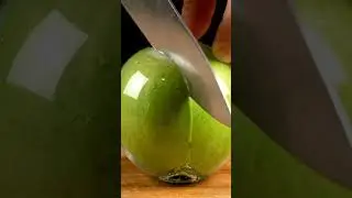 ASMR Green Apple Glass Cutting 🍏 Crisp Crystal Slice | Oddly Satisfying Sounds