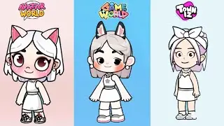 🤍Wenda Sprunki Inspired look in 3 Games #pazu #avatarworld #gameworld #towniz