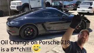 OIL CHANGE on a Porsche Cayman 718 GTS - Charlie Drives with DOUGLAS!!!