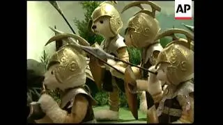 Teddy bear exhibition of cuddly toys in national costumes of the world.