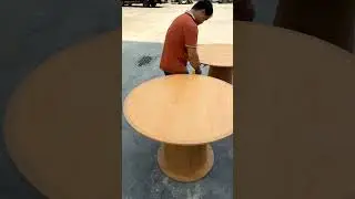 Original wood color restaurant solid wood round table #furniture #table #roundtable #woodtable