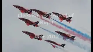 RAF Red Arrows Air Display at Cleethorpes Festival of Flight + Army Red Devils June 2012