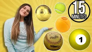 15 minutes Learn Sports Balls in English for Everyone | Football, Basketball, Volleyball