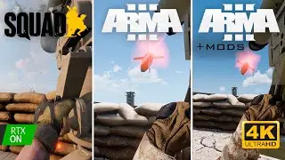 Squad и ArmA 3 &mdash; прямое сравнение турелей &mdash; ванильная версия и версия Mod 4K RTX 3090