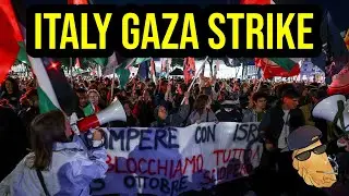 Italians STRIKE for Gaza (INCLUDING POLICE LMAO)
