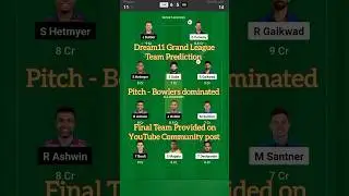 CHE vs RR Dream11 Team Prediction for Grand League